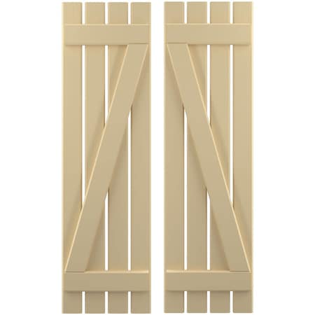 Americraft 4-Board (2 Batten) Wood Spaced Board-n-Batten Shutters W/ Z-Bar, ARW102SB415X59NTH